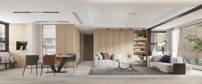 现代极简客餐厅3D模型下载